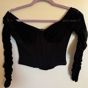 Corset Black Off-Shoulder Top